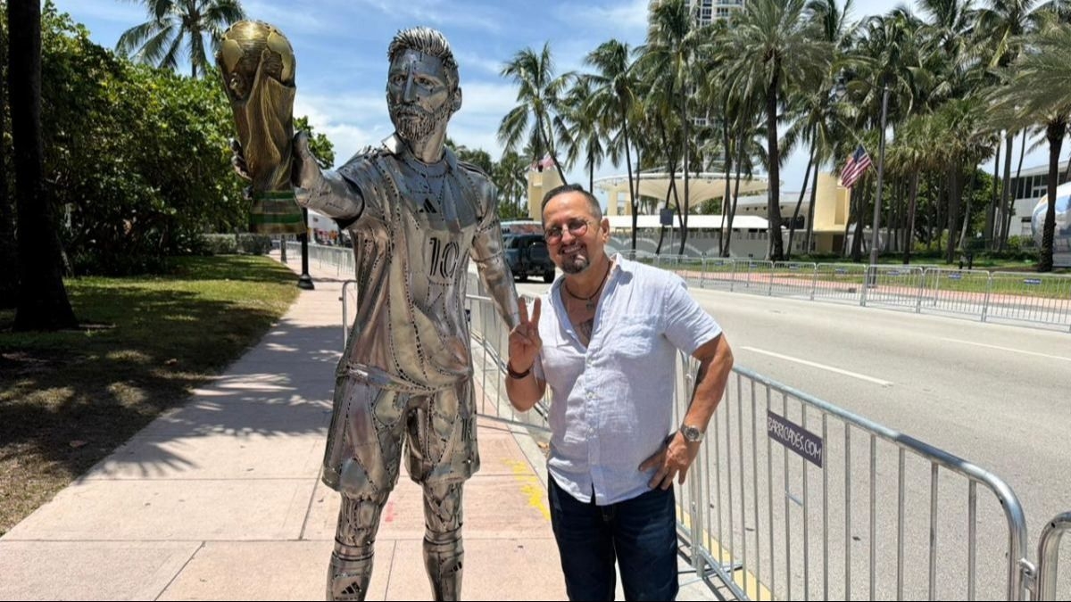 Hizo una escultura de Messi y sueña con que Leo la conozca