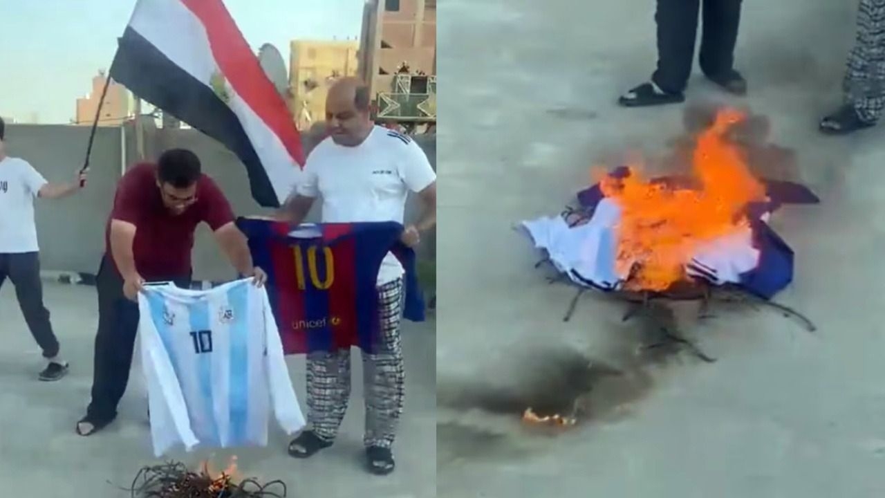 Hinchas egipcios quemaron camisetas de Argentina y Messi tras la eliminación del Mundial