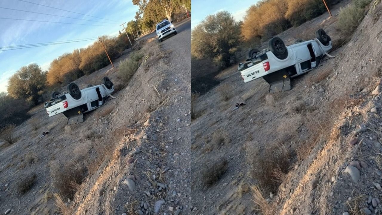 Una camioneta volcó y el conductor salió ileso