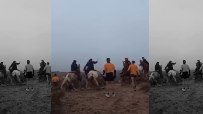 Jinetes interrumpieron una carrera de trail y atacaron a los corredores