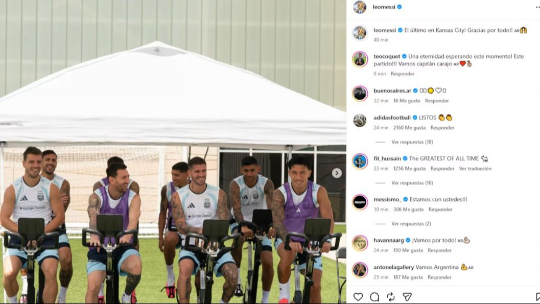 El posteo de Messi en sus redes sociales.