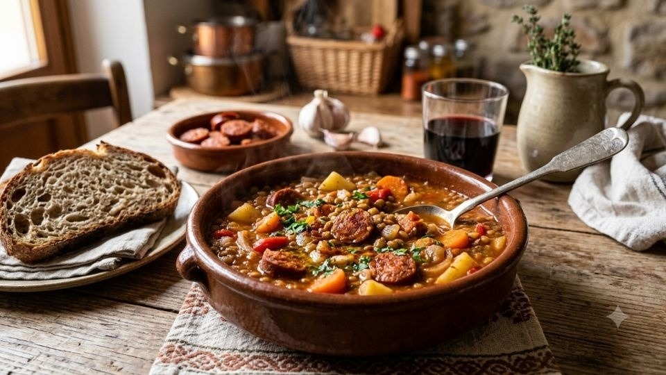 Cómo hacer estofado de lentejas con chorizo en una sola olla fácil