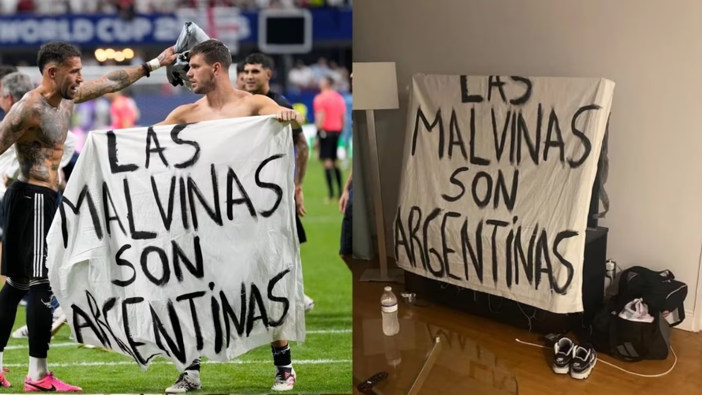 De una sábana de hotel a la cancha, la historia detrás de la bandera de Malvinas