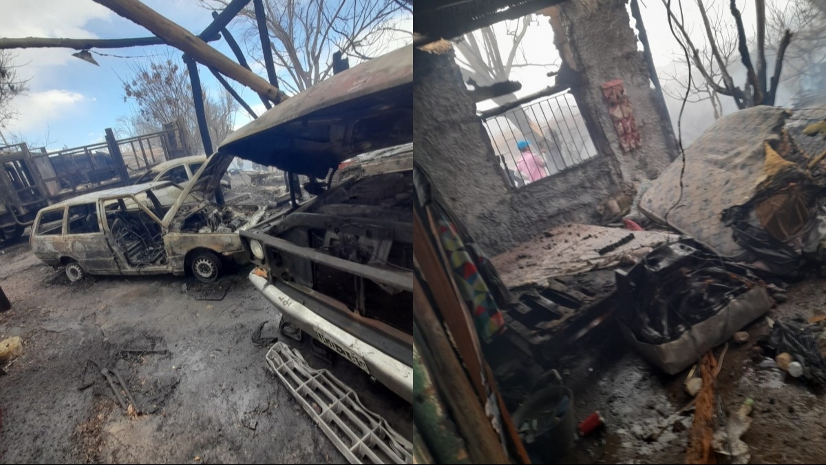 Tras el  incendio en Pocito, el municipio asistió a tres familias damnificadas