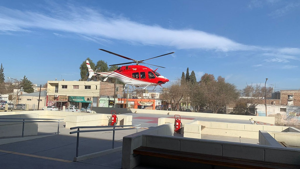 Trasladaron en helicóptero a una bebé nacida en Jáchal hacia el Hospital Rawson