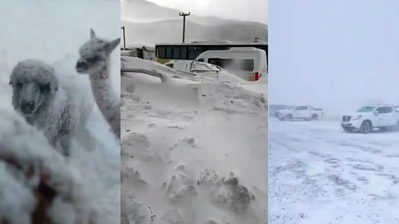 Un campamento minero quedó aislado por un histórico temporal de nieve