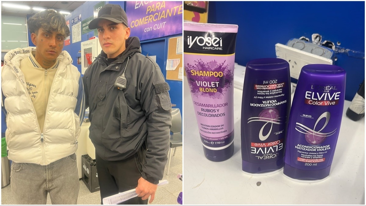 Descubrieron que llevaba productos sin pagar y quedó detenido 