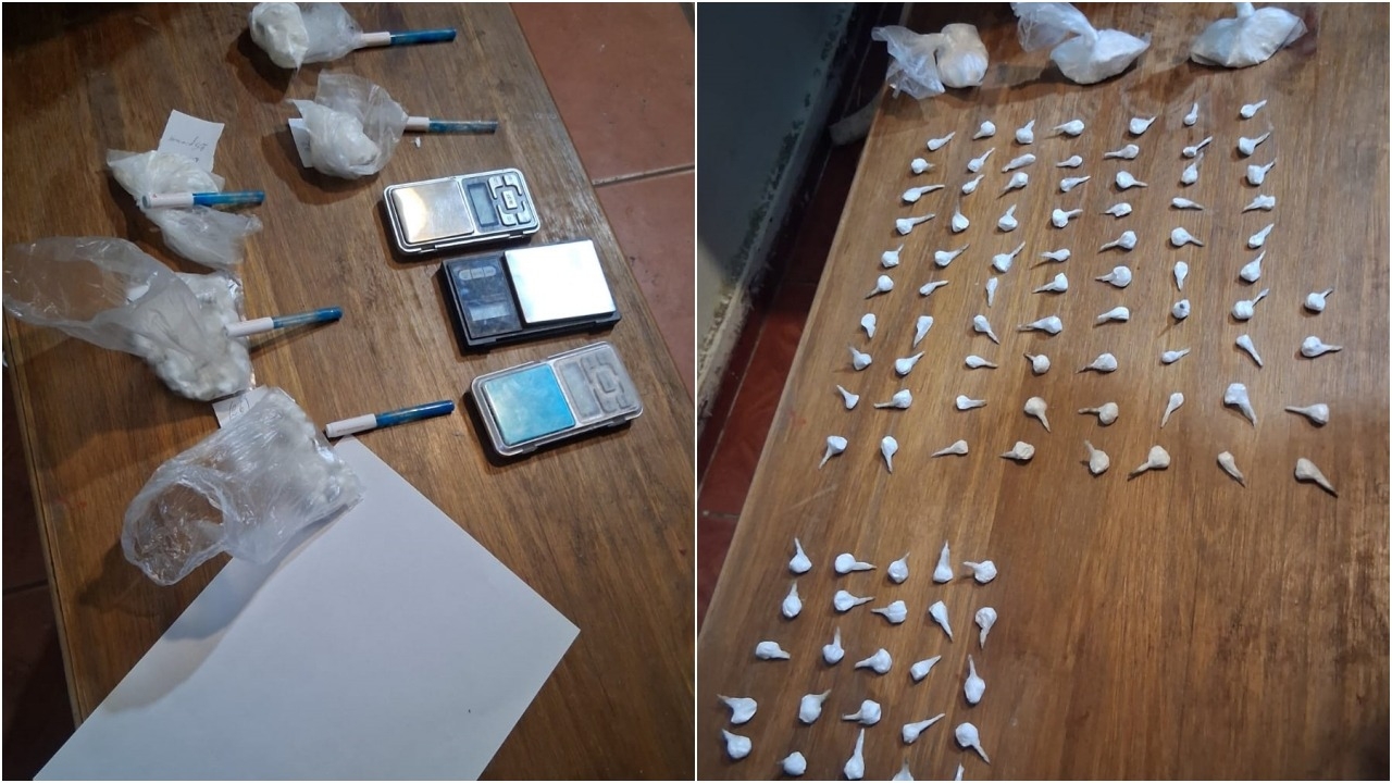 Buscaban un arma y encontraron cocaína en dos viviendas de Rivadavia