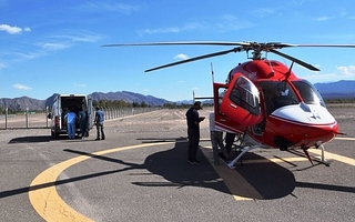Trasladaron en helicóptero a un bebé recién nacido desde Jáchal