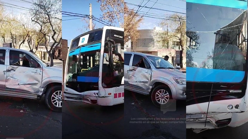 Choque entre un colectivo y una camioneta en una esquina transitada de ...