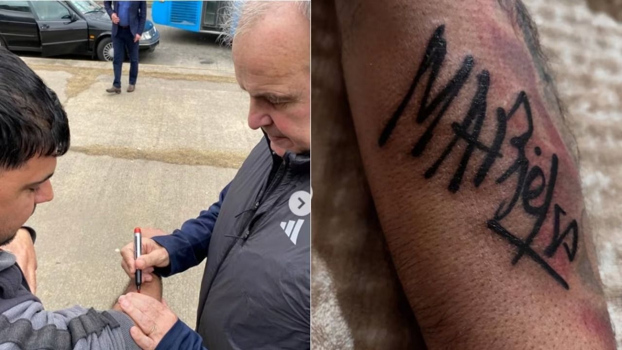 Se cruzó a Bielsa en un cajero, le pidió un autógrafo y se lo tatuó 