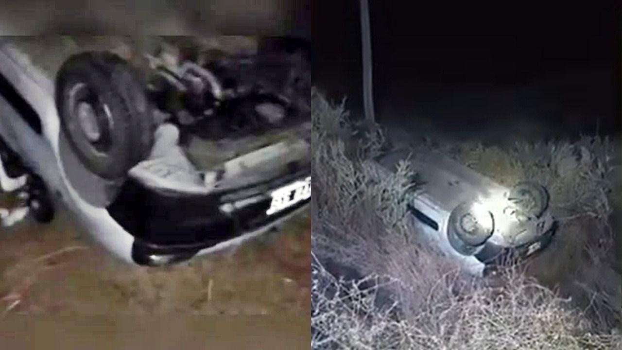Una familia mendocina salió ilesa tras volcar en Sarmiento