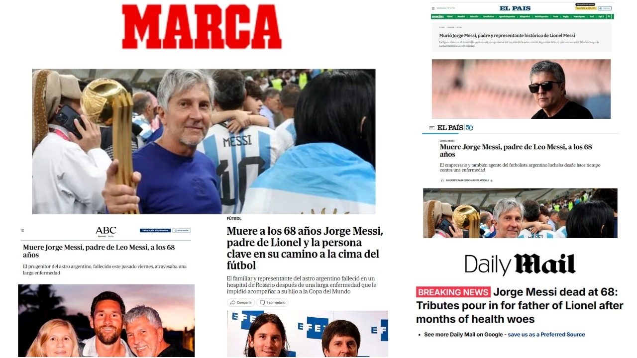 “Figura clave”: así reflejaron los diarios del mundo la muerte de Jorge Messi