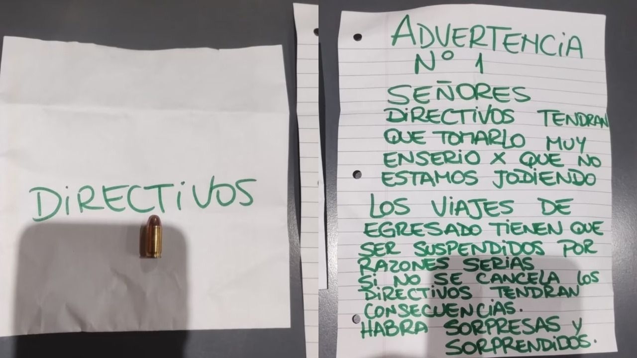 Dejaron una bala en una escuela y amenazaron a los directivos en una carta