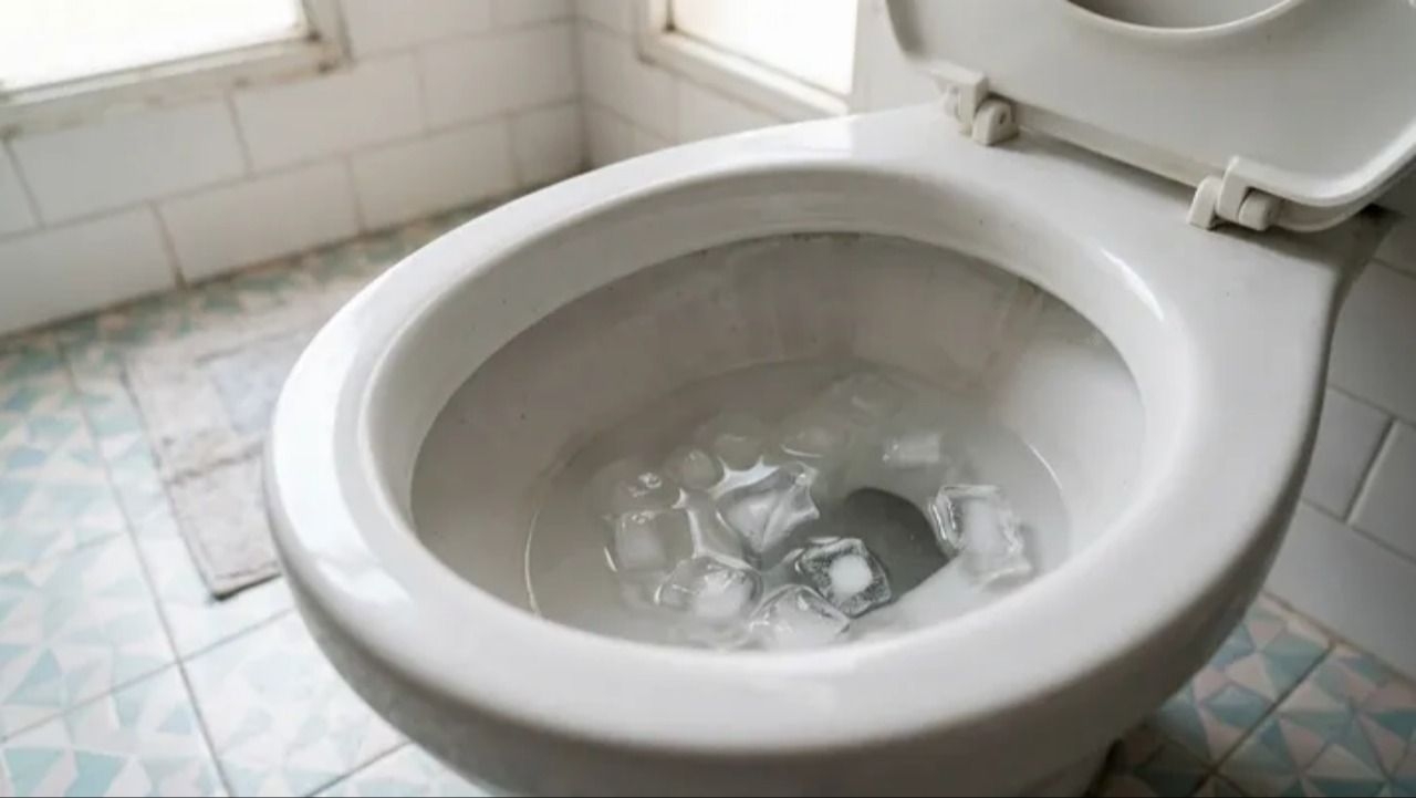 El truco del hielo y la sal para limpiar el inodoro y quitar el sarro