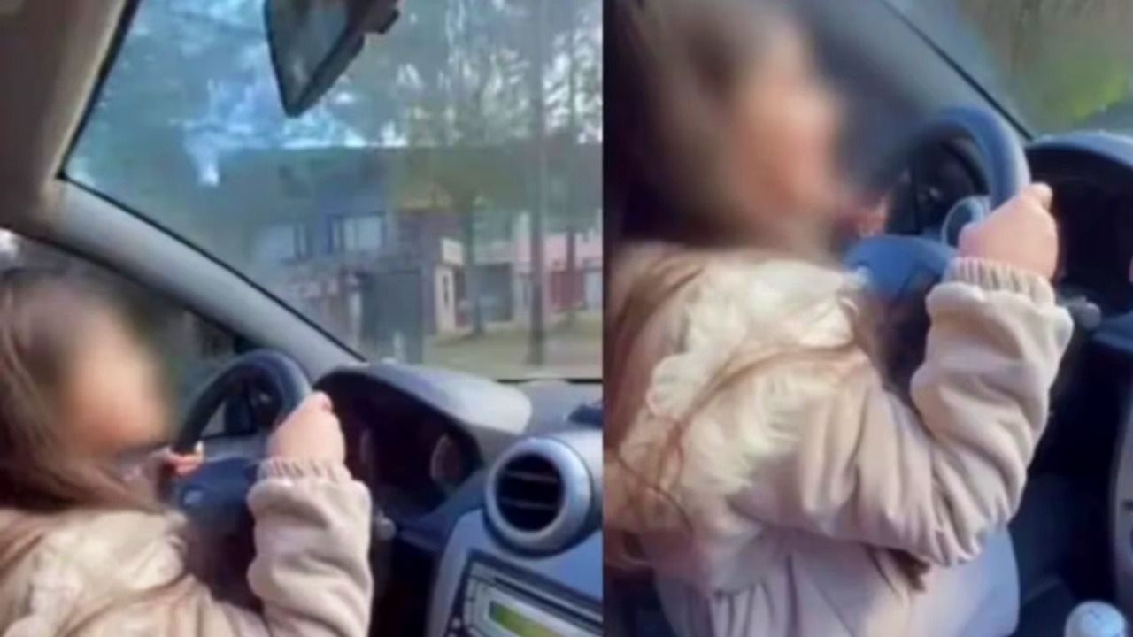 Indignación en Chubut: una nena de 9 años manejó un auto y su papá la filmó