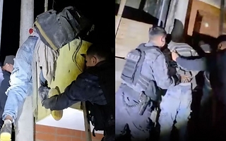 Ladrón quiso entrar a una casa por el techo, quedó atrapado y lo rescataron policías