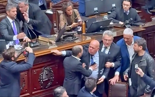 Un legislador fue a buscar a Martín Menem para pegarle en plena sesión