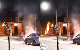 Un conductor chocó un gabinete de gas con el auto y provocó una explosión