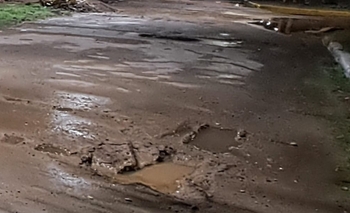 Agua acumulada y un poste de luz a punto de caer: un barrio que sufre hace 15 años por las lluvias