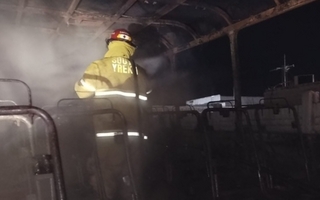 Se confirmó qué causó el incendio de siete colectivos en Pocito