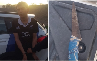Un hombre y una menor con un cuchillo intentaron robar y los detuvieron 