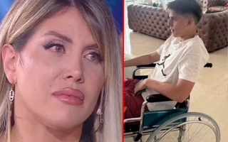 Valentino López en silla de ruedas tras lesión