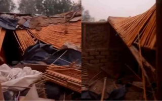 El fuerte viento derribó el techo de una vivienda y un niño quedó atrapado
