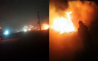 Un incendio de pastizales encendió la alarma cerca de una planta de Ecogas