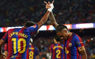 Barcelona goleó 7-2 a Racing y sigue con puntaje perfecto en LaLiga
