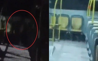 Un chofer apagó las luces del colectivo y vio una extraña sombra en los asientos