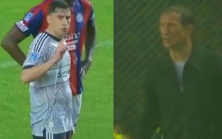 El cruce que no mostró la TV entre Arruabarrena y Merentiel
