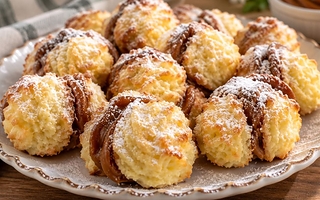 Alfajorcitos de coco: fáciles, doraditos y rellenos de dulce de leche