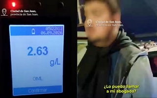 Insólita pregunta de un sanjuanino tras dar positivo en un control de alcoholemia