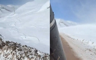 Así quedó el camino a Veladero tras el temporal de nieve