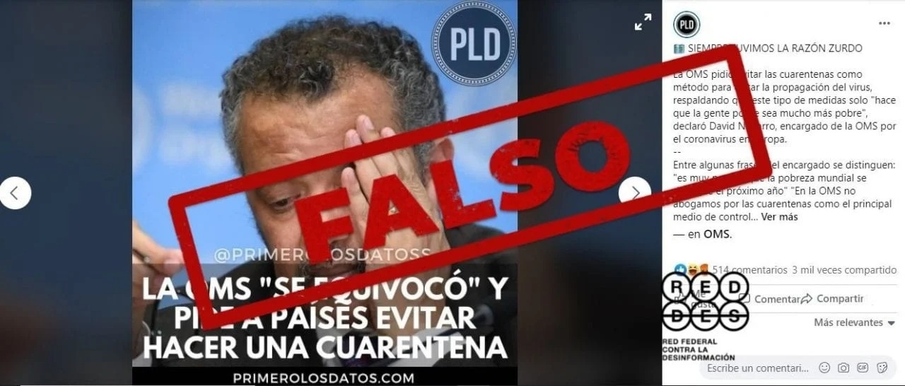 Es falso que la OMS cambió de opinión: desde marzo advierte contra los confinamientos prolongados