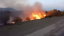 Bomberos de Jáchal apagaron un incendio cerca de Ruta 150