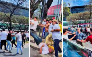 Violencia en la vía pública: taxistas y Uber se pelearon a golpes 