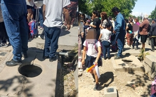 Padres y docentes reclaman obras para mejorar la salida de alumnos de una escuela
