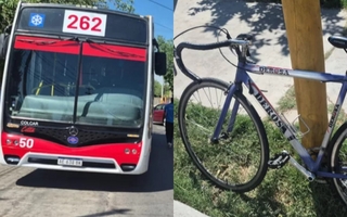 Ciclista cruzó en rojo y fue atropellado por un colectivo