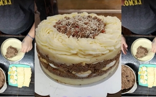 Una madre preparó una "torta" de pastel de papas para el cumpleaños de su hija 