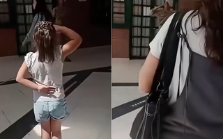 Cortesía militar: el gesto de un soldado con una niña durante la jornada electoral