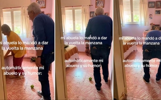 "Una vuelta a la manzana": el literal y gracioso paseo de un abuelo que es furor en redes