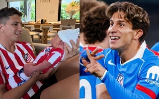 Giuliano Simeone: el tierno gesto del futbolista con su sobrino recién nacido