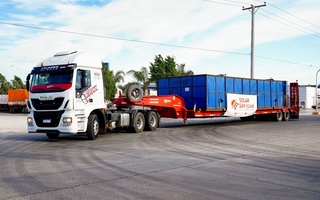 Así arribó la laminadora que marcará un antes y un después en la energía solar sanjuanina