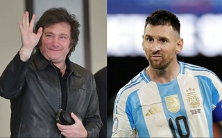 Milei saludó a Messi antes de su despedida con la Selección