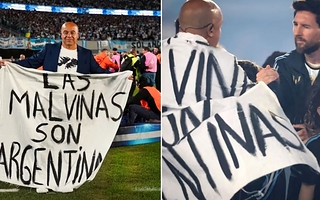 Fuerte reacción en Inglaterra por la bandera de Malvinas en la despedida de Messi