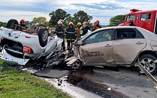 Cuatro personas murierón en un choque frontal sobre la Ruta 65