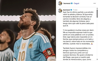 Lionel Messi publicó una emotiva carta tras su despedida de la Selección