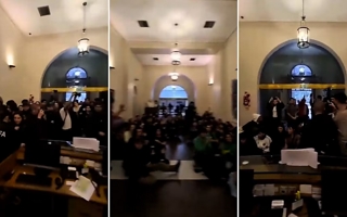 Universitarios tomaron el Palacio Pizzurno y exigieron que se aplique la ley
